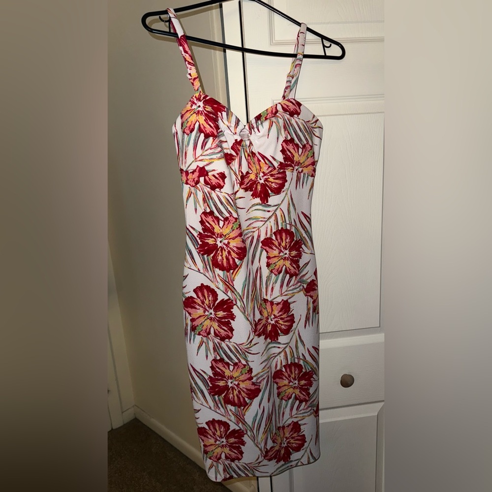No Boundaries white and red flower Sundress